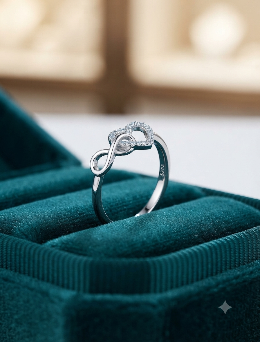 925 Silver Infinite Love Heart Ring