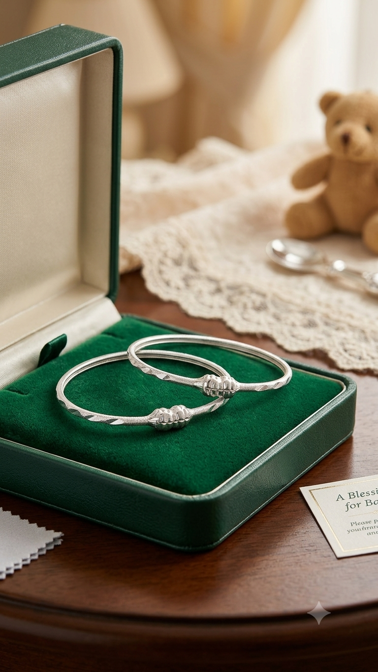 Aavika Zevar Silver Baby Bangles (pair)