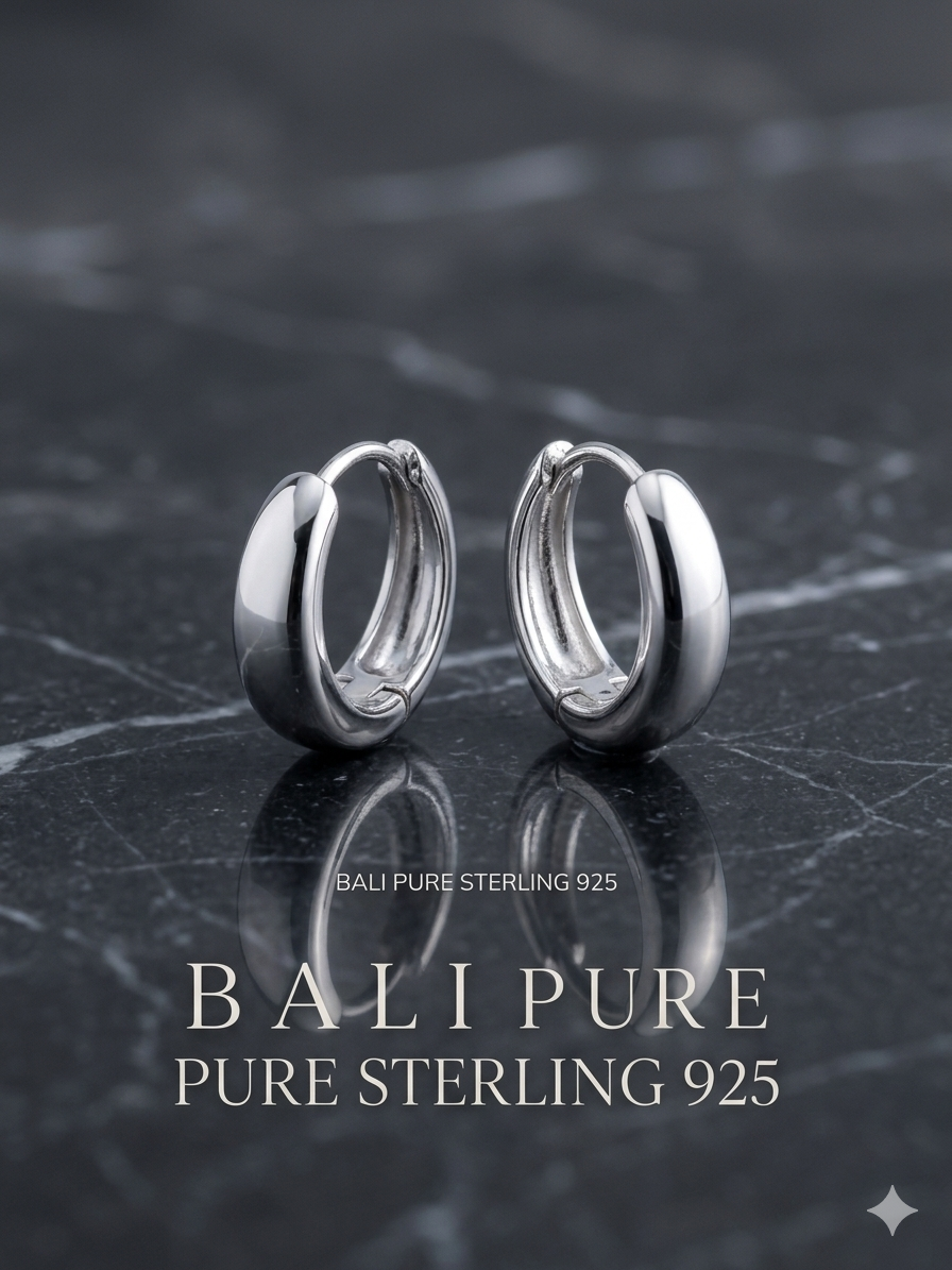 925 Sterling Silver Hoop Bali for Men & Women