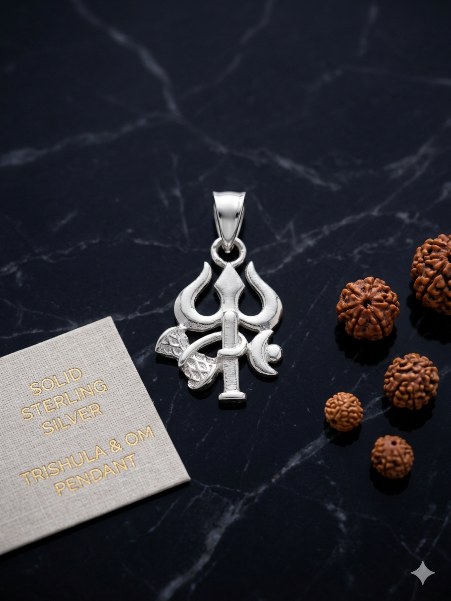 Trishul Pendant for Men & Women | Lord shiva trishul Locket | Spiritual Religious Jewellery for Daily Wear & Gift