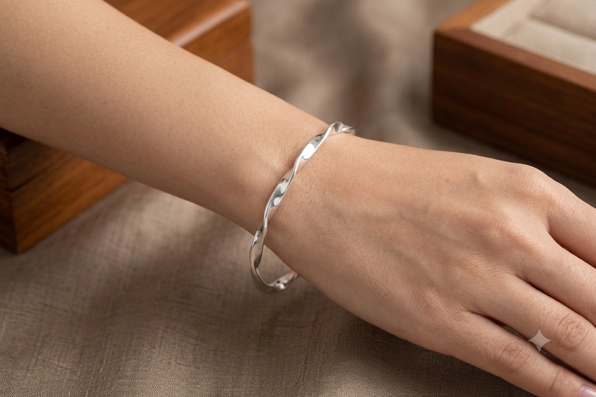 Premium 925 Sterling Silver twisted Kada