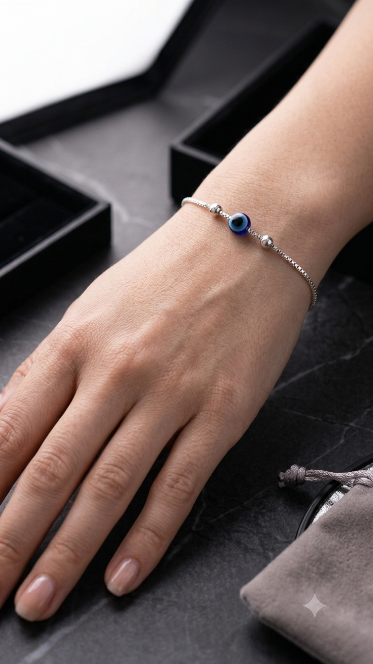 Evil eye 925 Silver Bracelet for Women