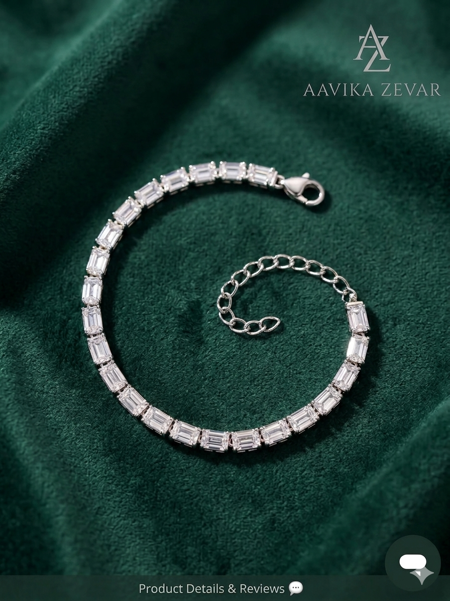 Silver Adjustable Tennis Bracelet for Women