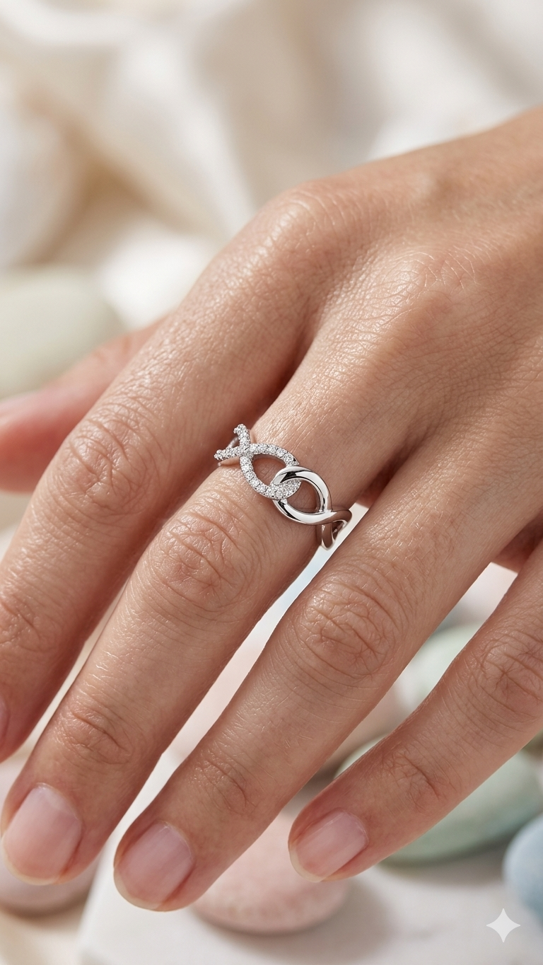 925 Sterling Silver infinity Ring for Women