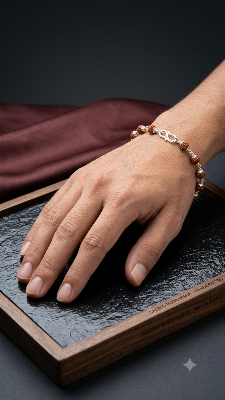 Silver Rudraksha Bracelet / rakhi