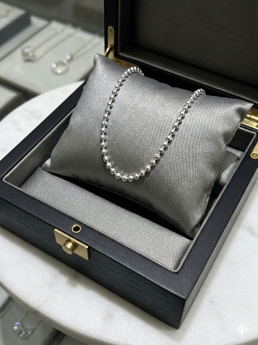 925 Silver ball Chain unisex