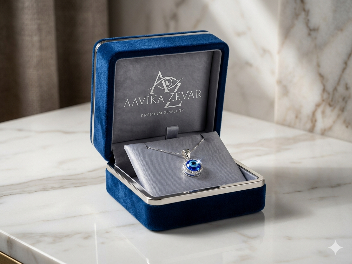Buy 925 Blue Evil Eye Pendant Online at Best Price India | Aavika Zevar