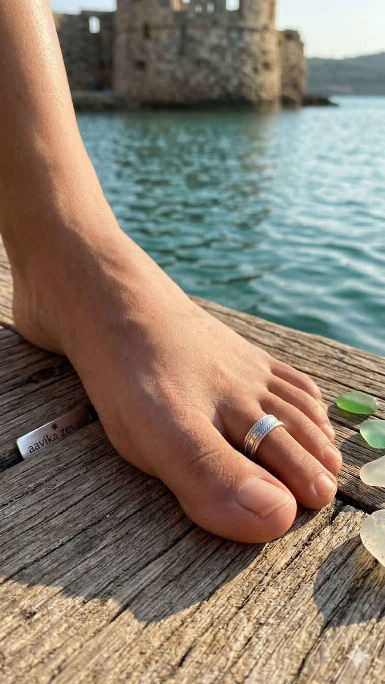 Aavika 925 Sterling Silver Toe Rings (Pair)