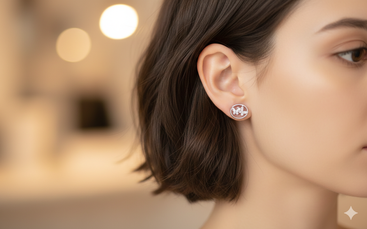 Flutter Charm Studs – Sparkling Pavé Butterfly Open-Circle Ear Tops