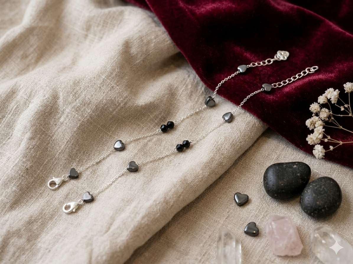 Italian silver 925 nazariya with Black beads