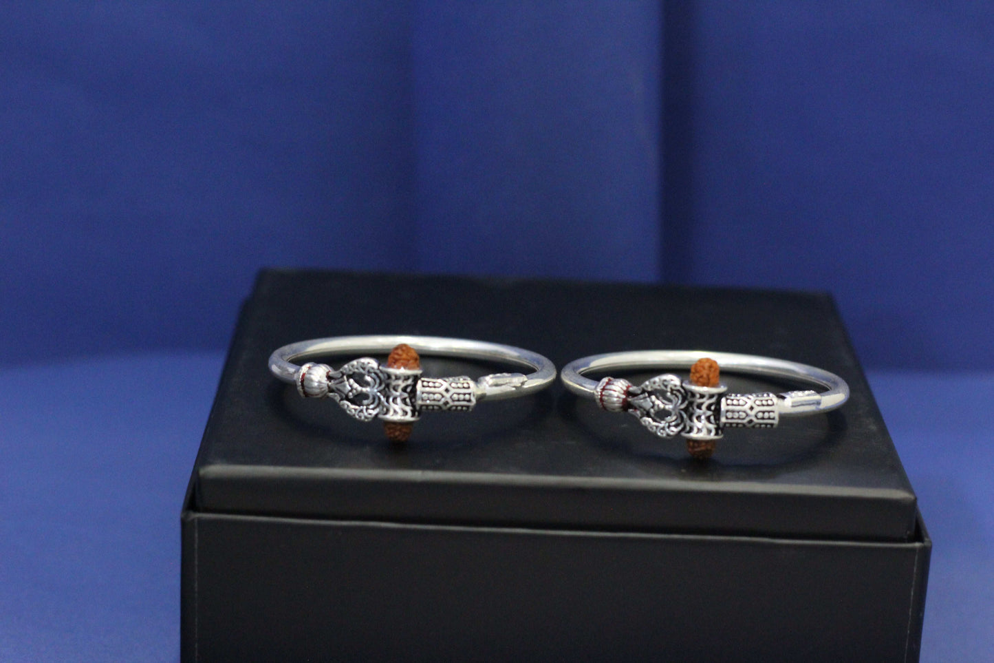 Pure Silver Baby Kadli with Trishul & Rudraksha – Pair