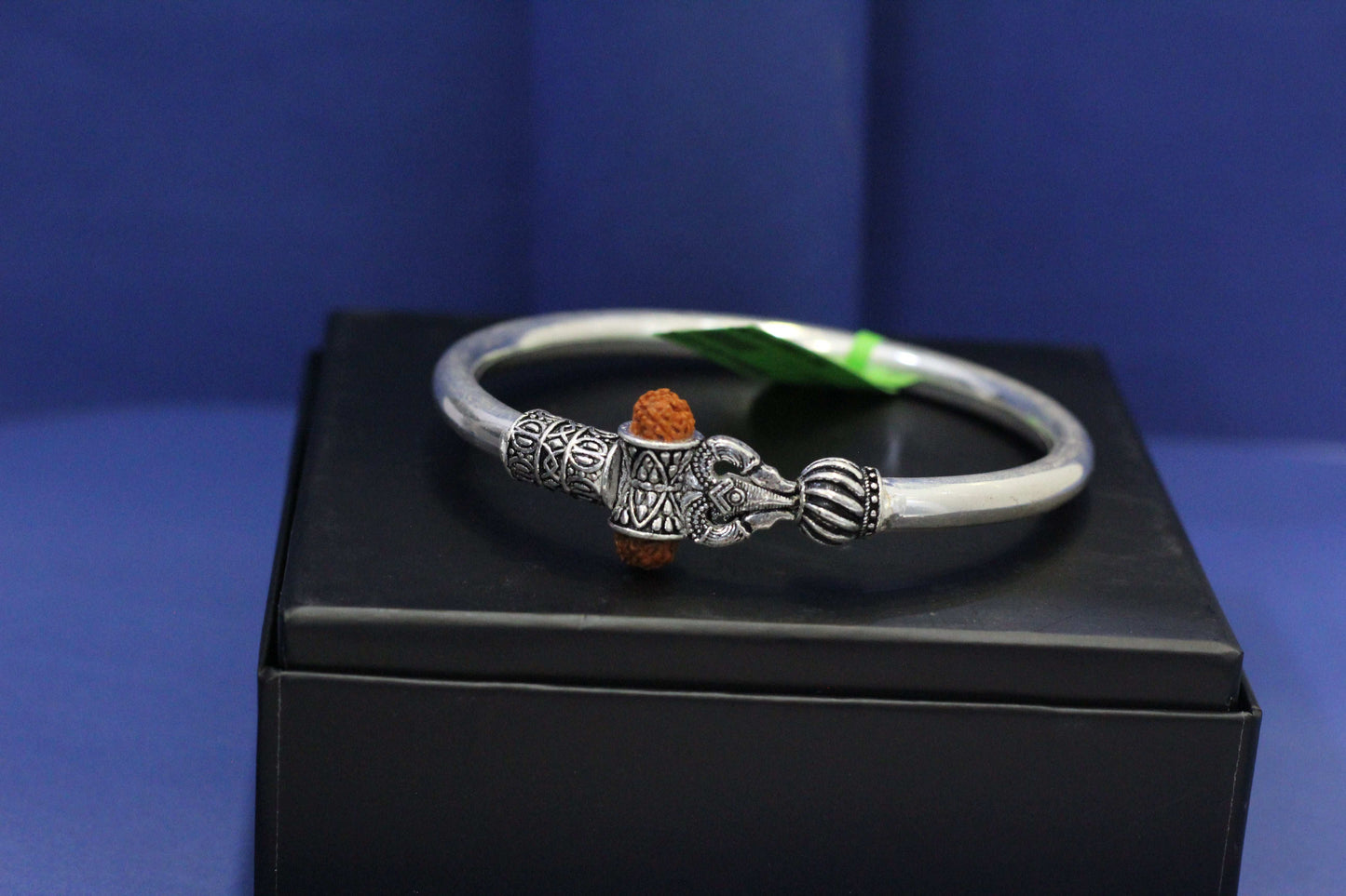 Pure Silver Ganesha Rudraksha Kada Bracelet for Men & Women