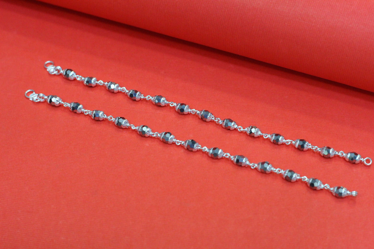 925 Silver Kids Nazariya – Black Beaded Protection Bracelet