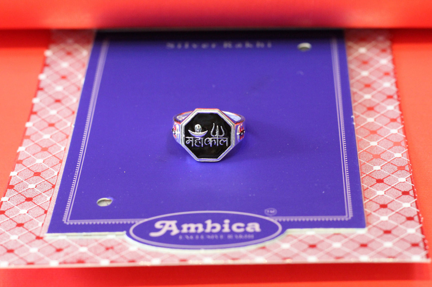 Silver Mahakal Letter Ring – Spiritual Statement Ring for Men