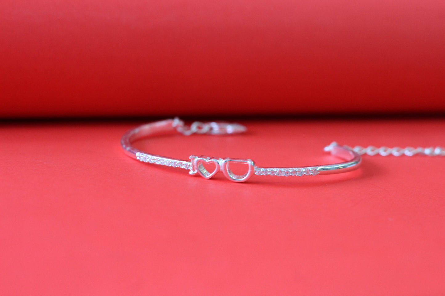 Silver i love you Kada Bracelet