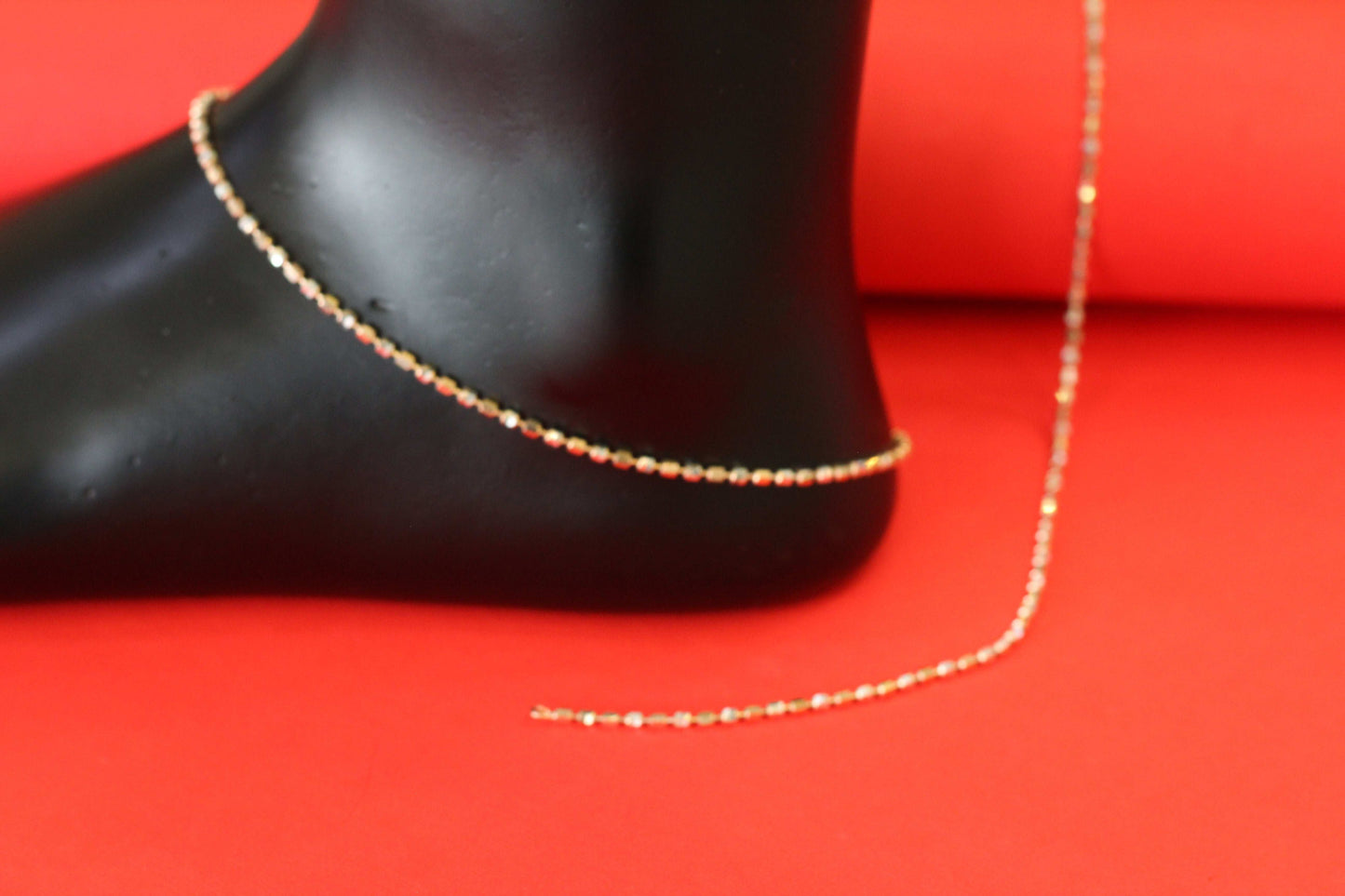 Elegant Rose-Toned Sterling Silver Anklet