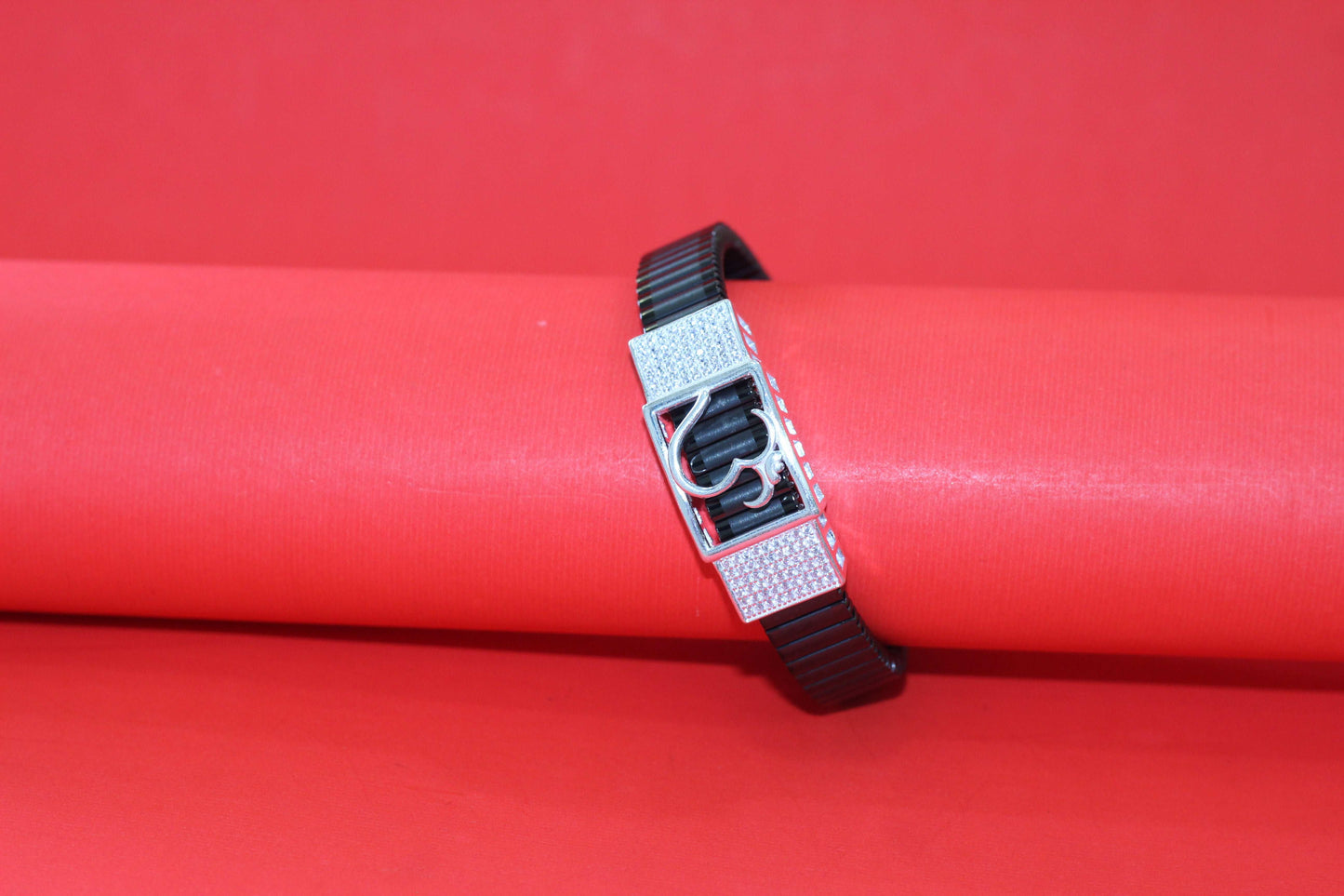 Stylish Rolex-Style Belt with Silver Om Charm – Men's Fashion Accessory