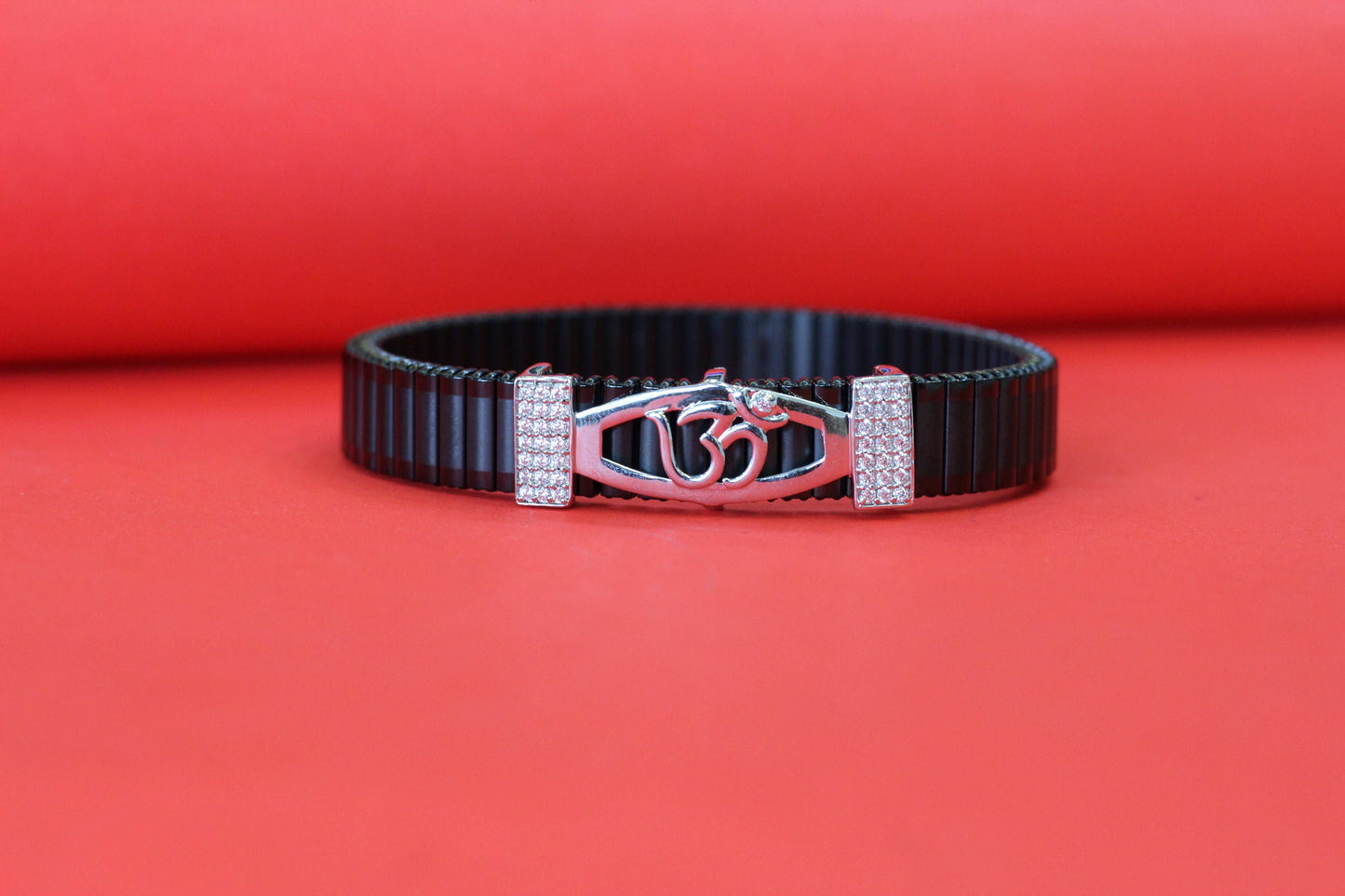 Stylish Rolex-Style Belt with Silver Om Charm – Men's Fashion Accessory