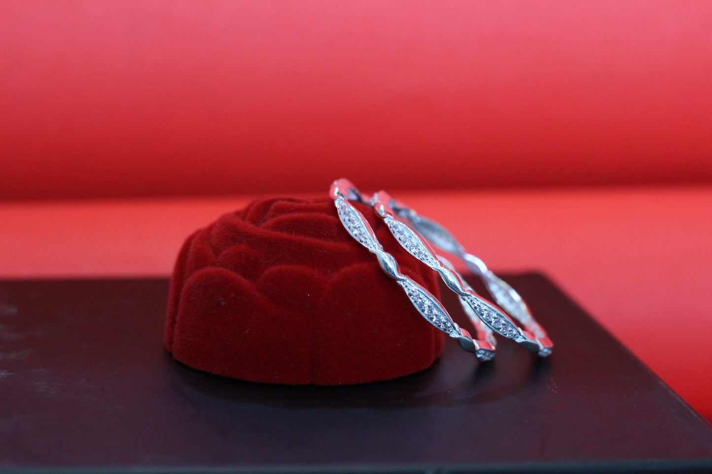 Wave Glow Silver Bangles for kids