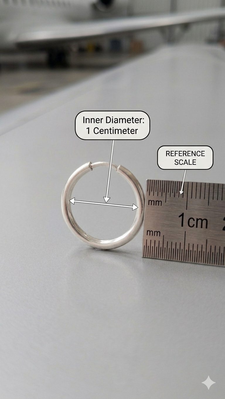 Pure 925 Sterling Silver Plain Hoop Bali Earrings for Men & Women pair (10mm Inner Diameter)