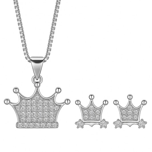 Silver chain pendant earrings