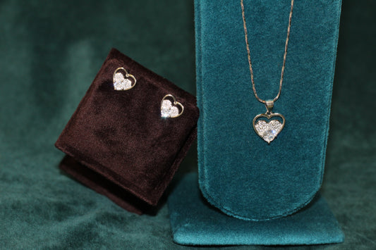 Silver chain pendant earrings
