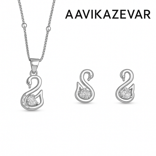 Silver chain pendant earrings