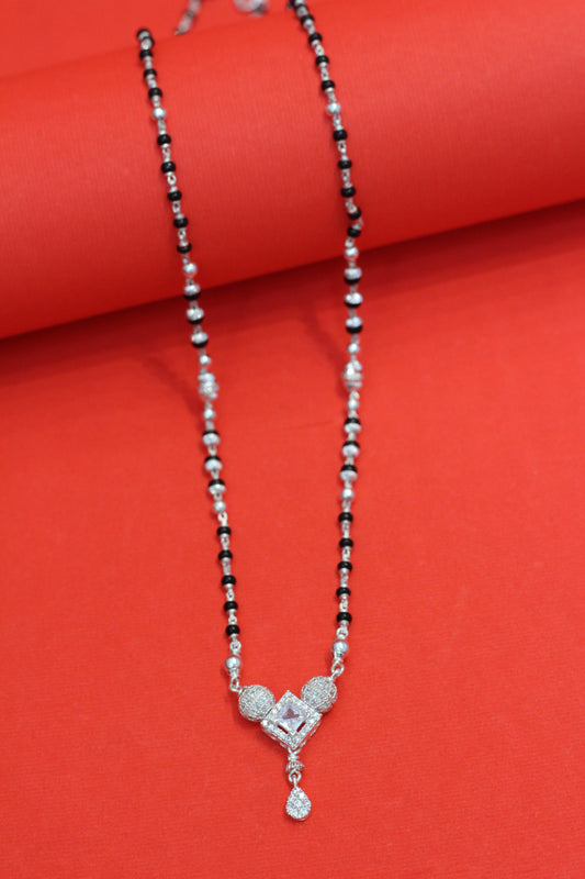 silver short mangalsutra