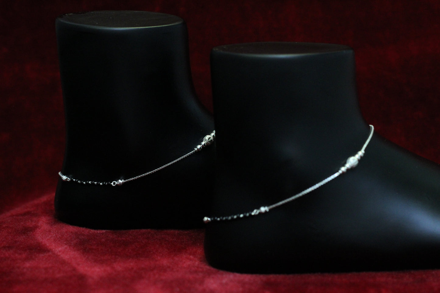 925 Sterling Silver Simple Box Chain Anklet with silver Bead Accents for Women & Girls – Lightweight Daily Wear Payal