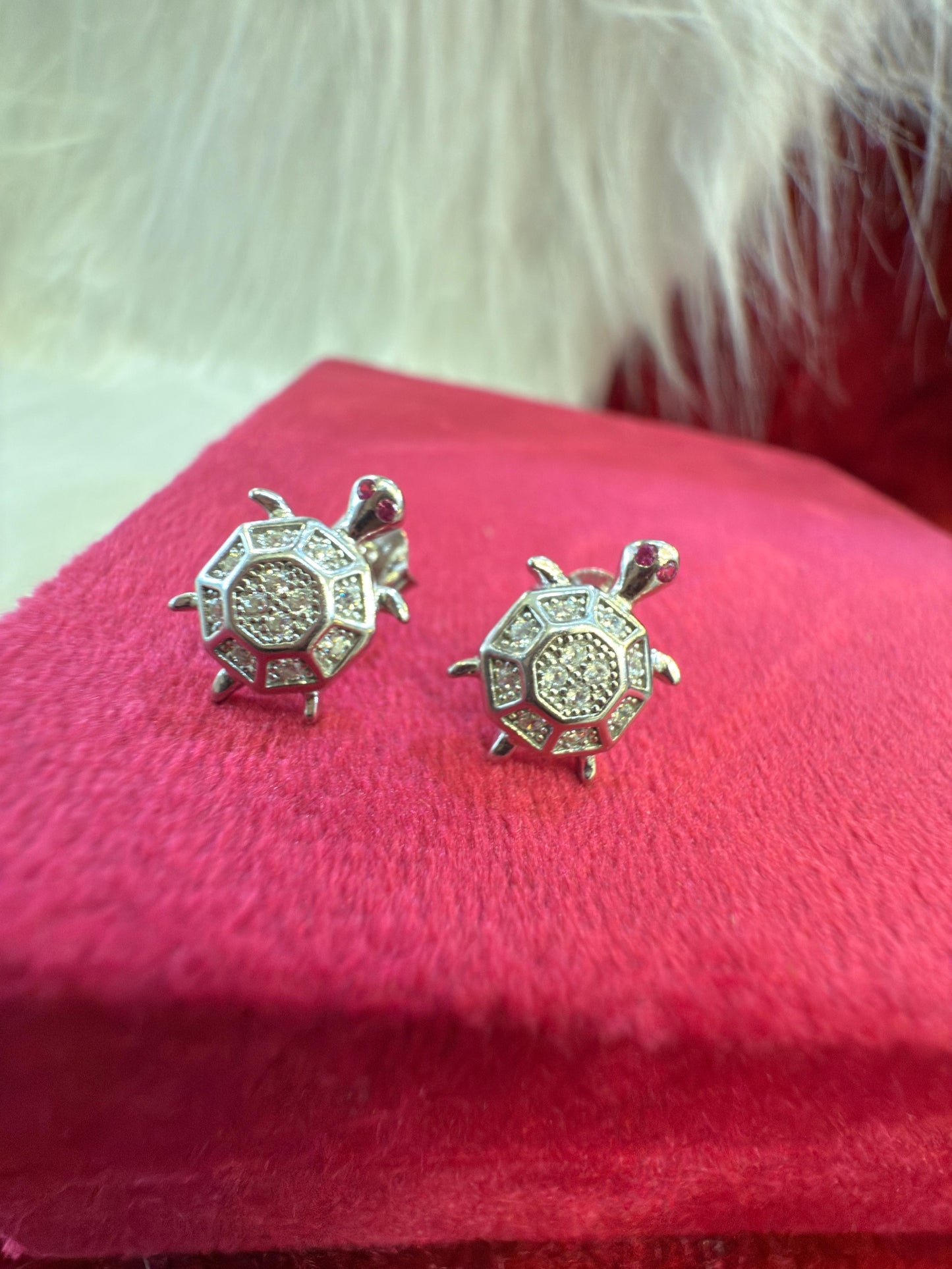 Turtle Shaped Italian 925 Silver Tops Earrings