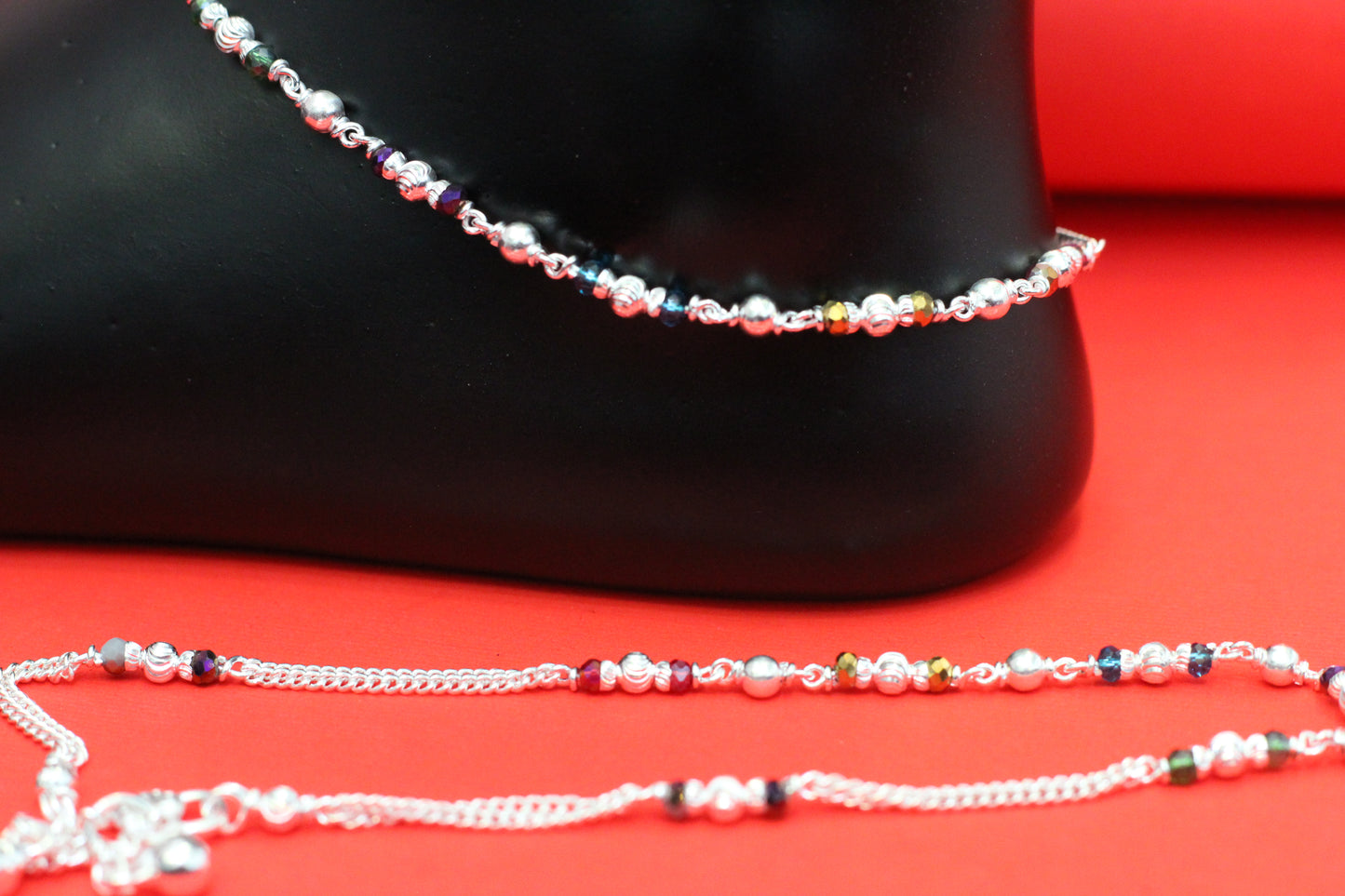 Silver anklet for women