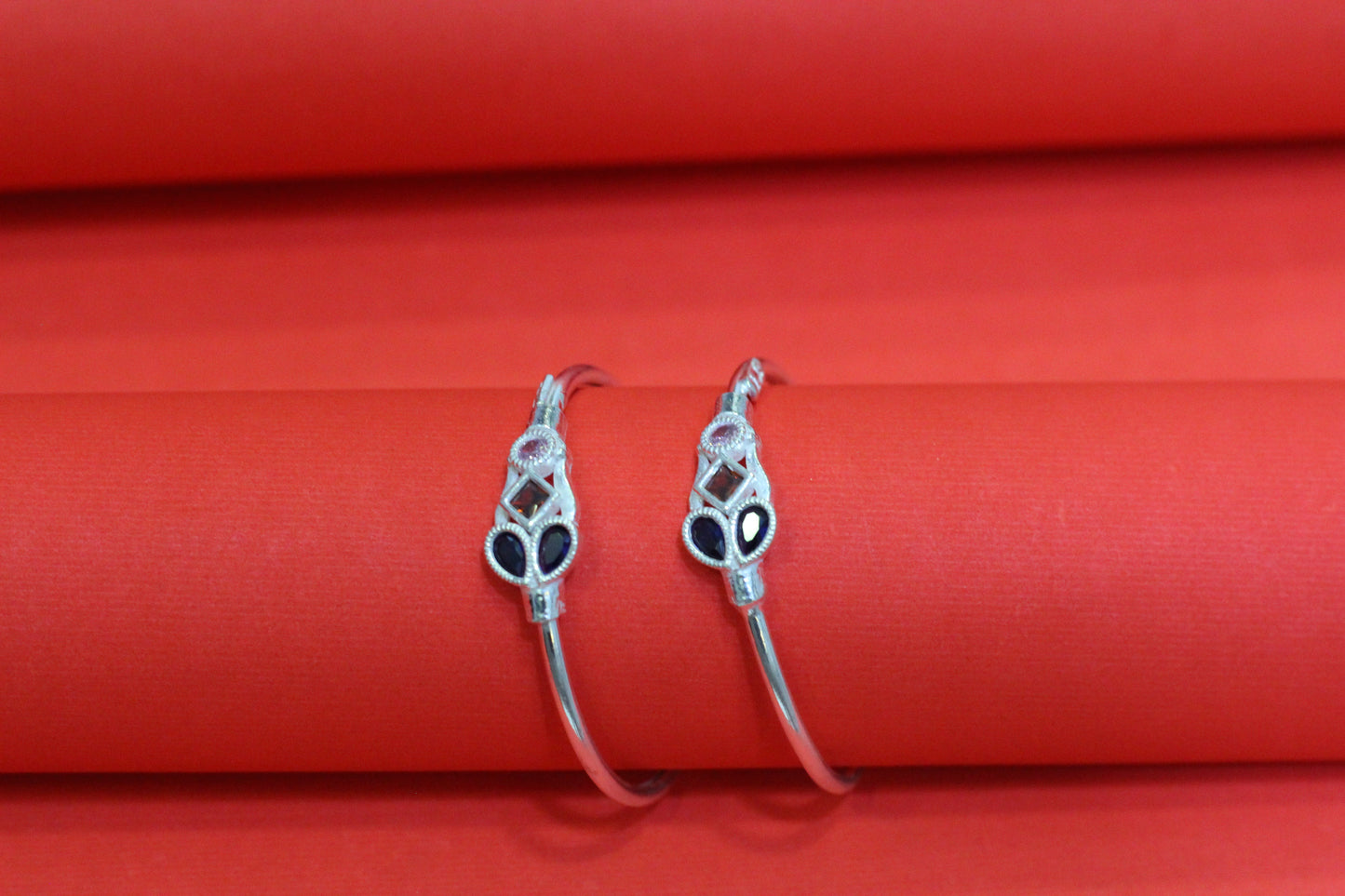 Silver Kids Bangles triangle shape