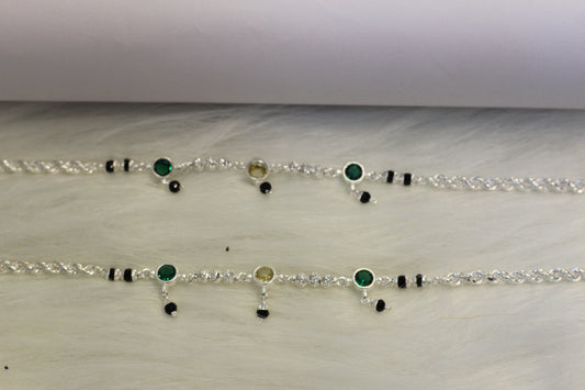 silver anklets for women