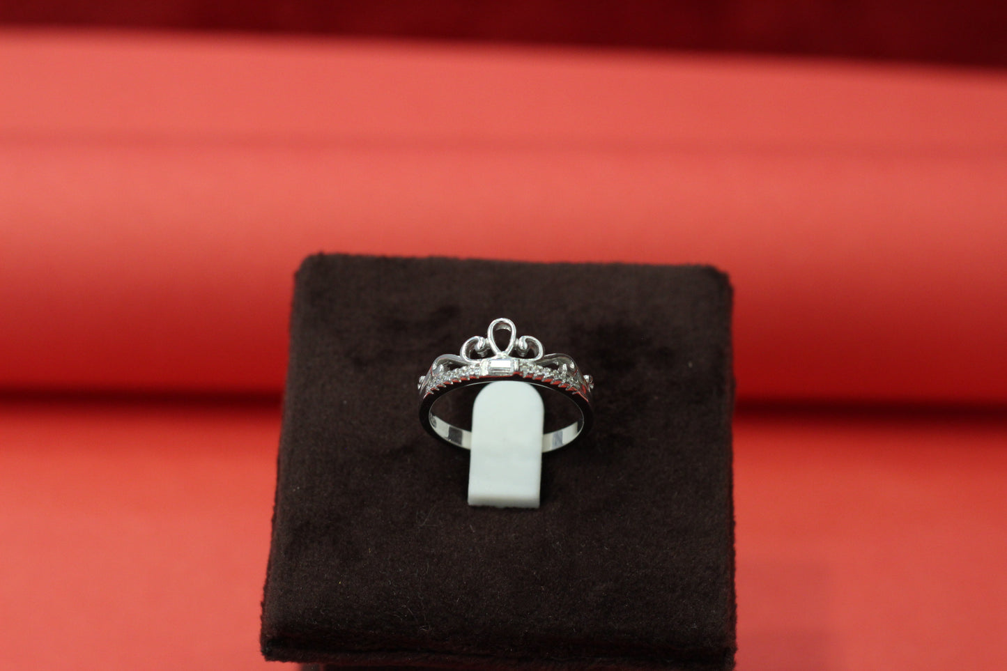 Classic Sterling Silver CZ Ring for Girls crown design Minimal & Elegant Party Wear Ring