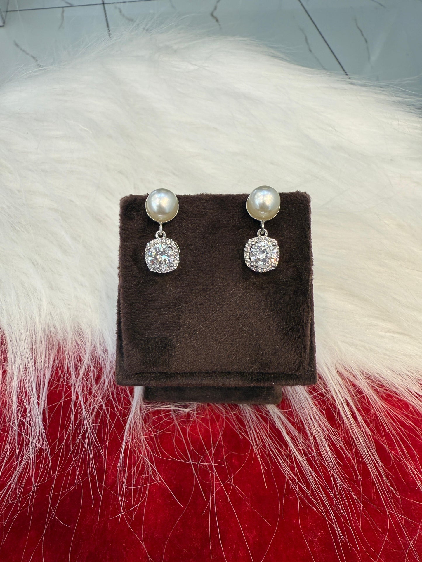 Aavika Zevar Sterling Silver Pearl Stud Earrings for Women & Girls | Elegant Teardrop Design