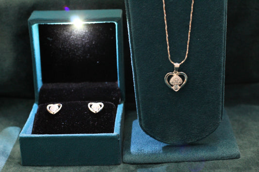Silver chain pendant earrings