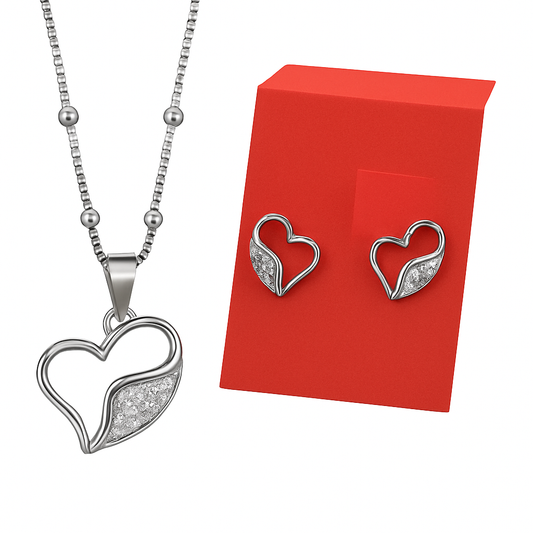 Silver chain pendant earrings