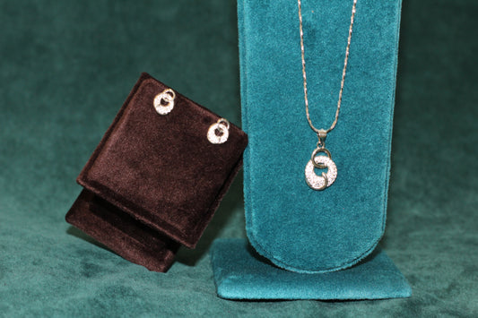 Silver chain pendant earrings