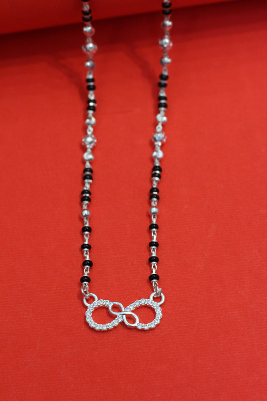 silver short mangalsutra