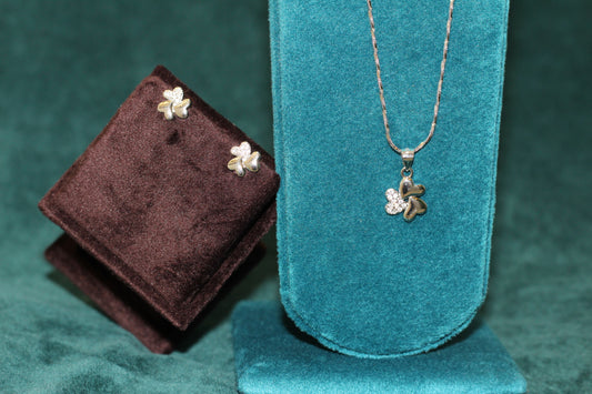 Silver chain pendant earrings