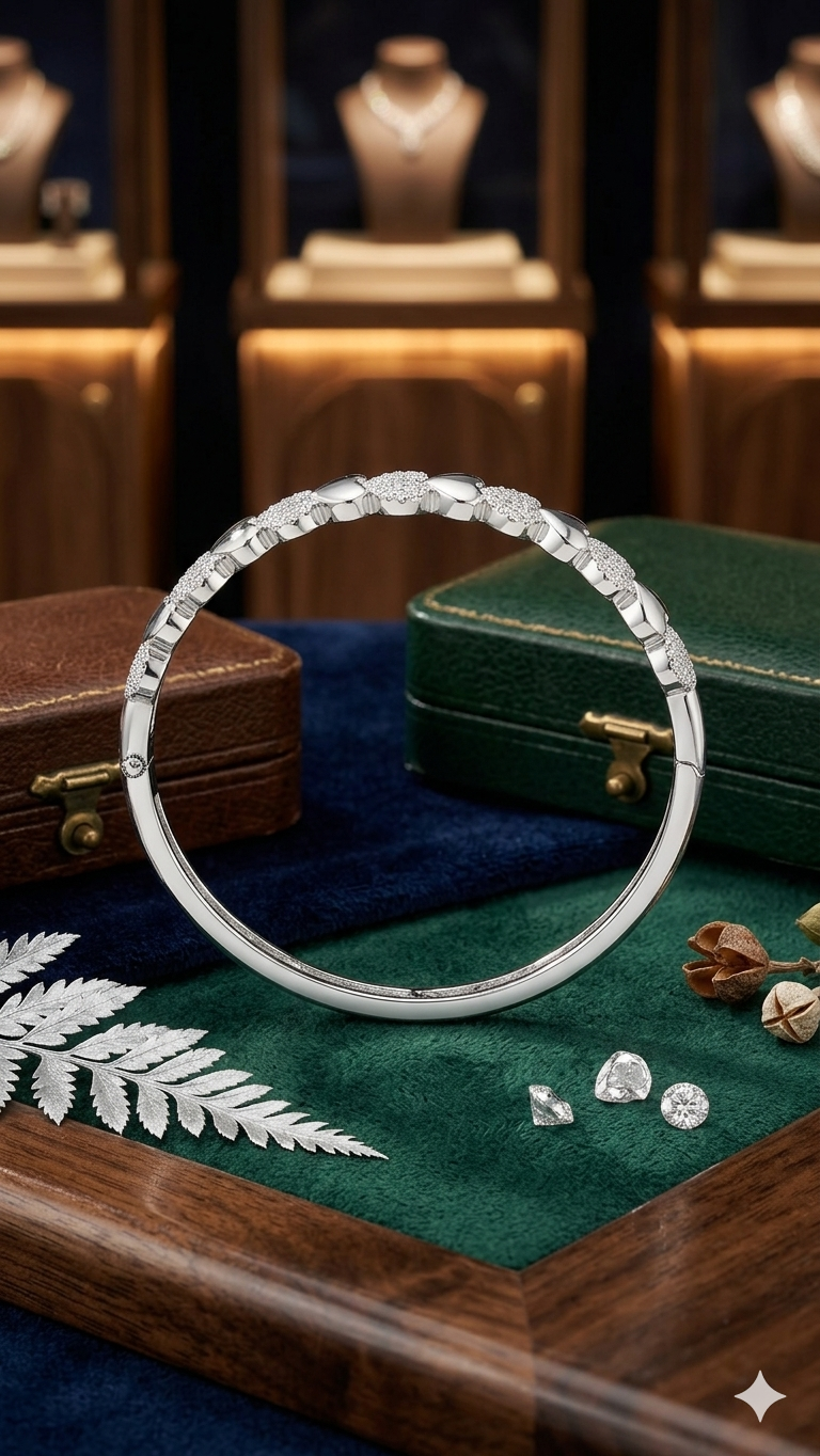 Charming Heart-Link Silver Kada π
