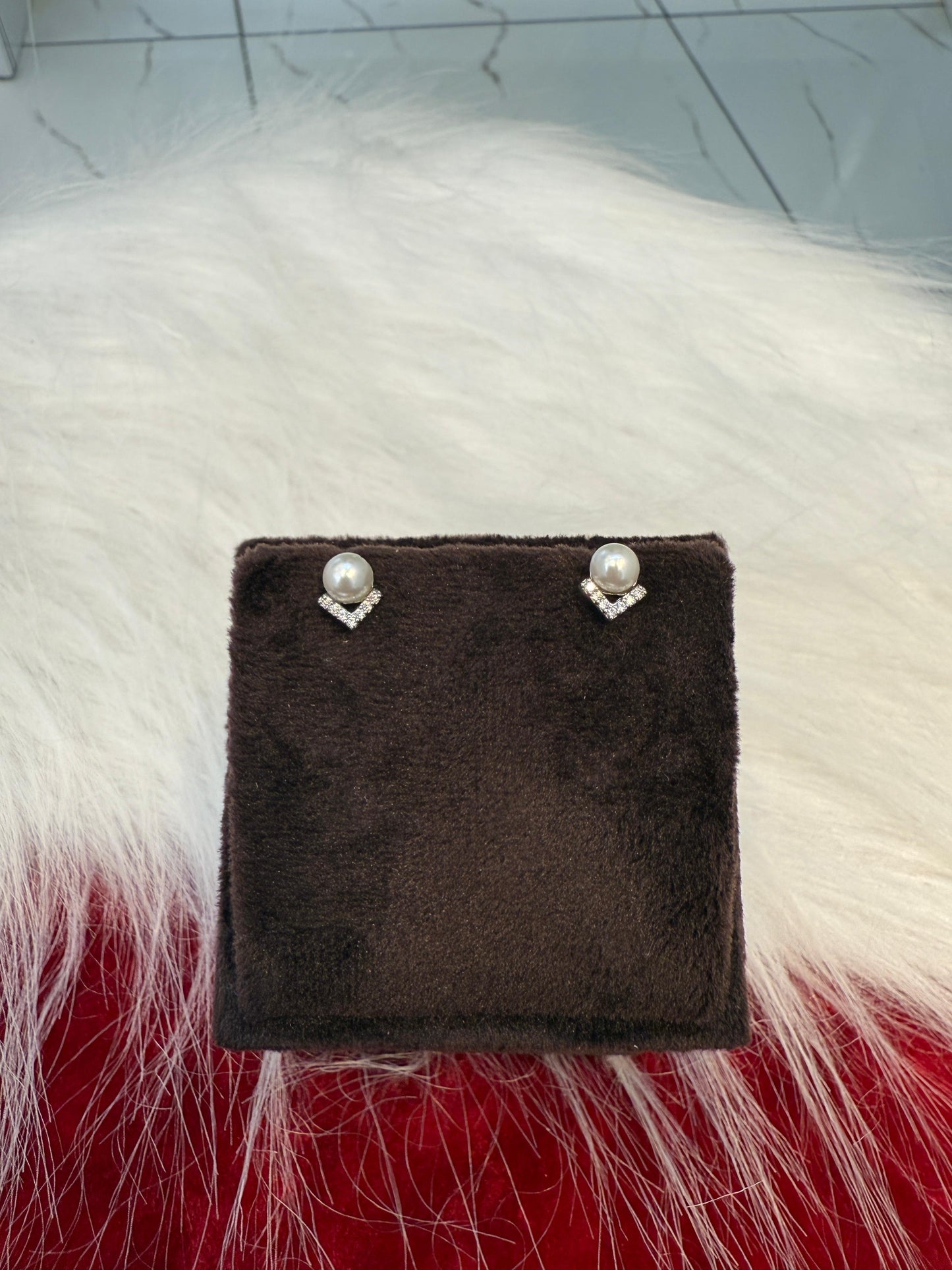 Aavika Zevar Sterling Silver Pearl Stud Earrings for Women & Girls | Elegant Teardrop Design