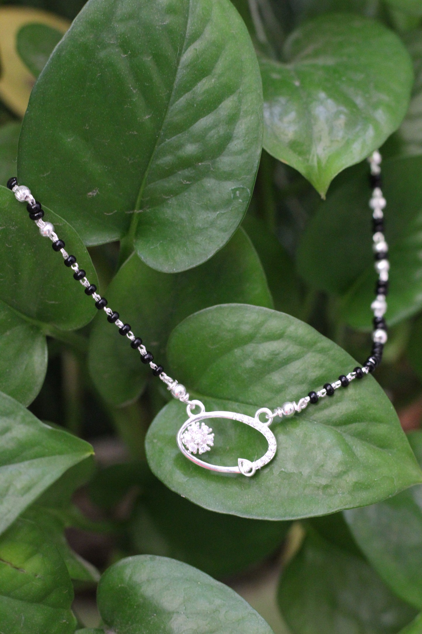 Modern Silver Mangalsutra with Minimal Pendant