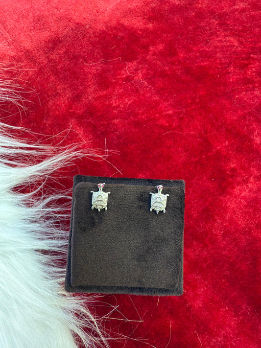 Turtle-Shaped Italian 925 Silver Tops Earrings