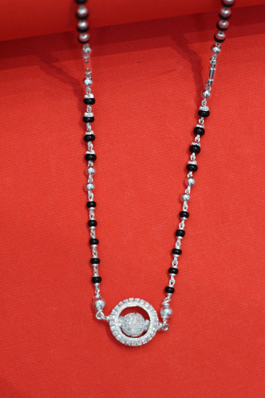 silver short mangalsutra