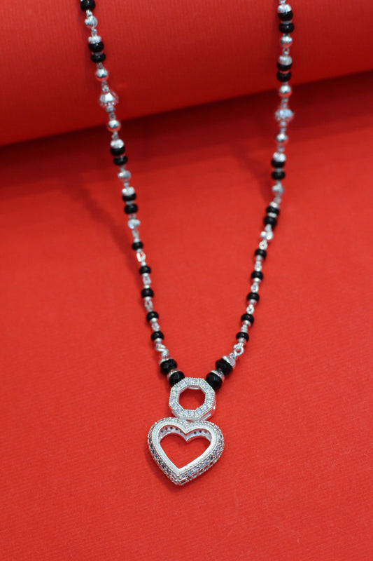 silver short mangalsutra