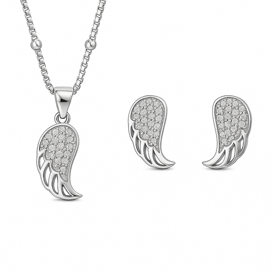 Silver chain pendant earrings