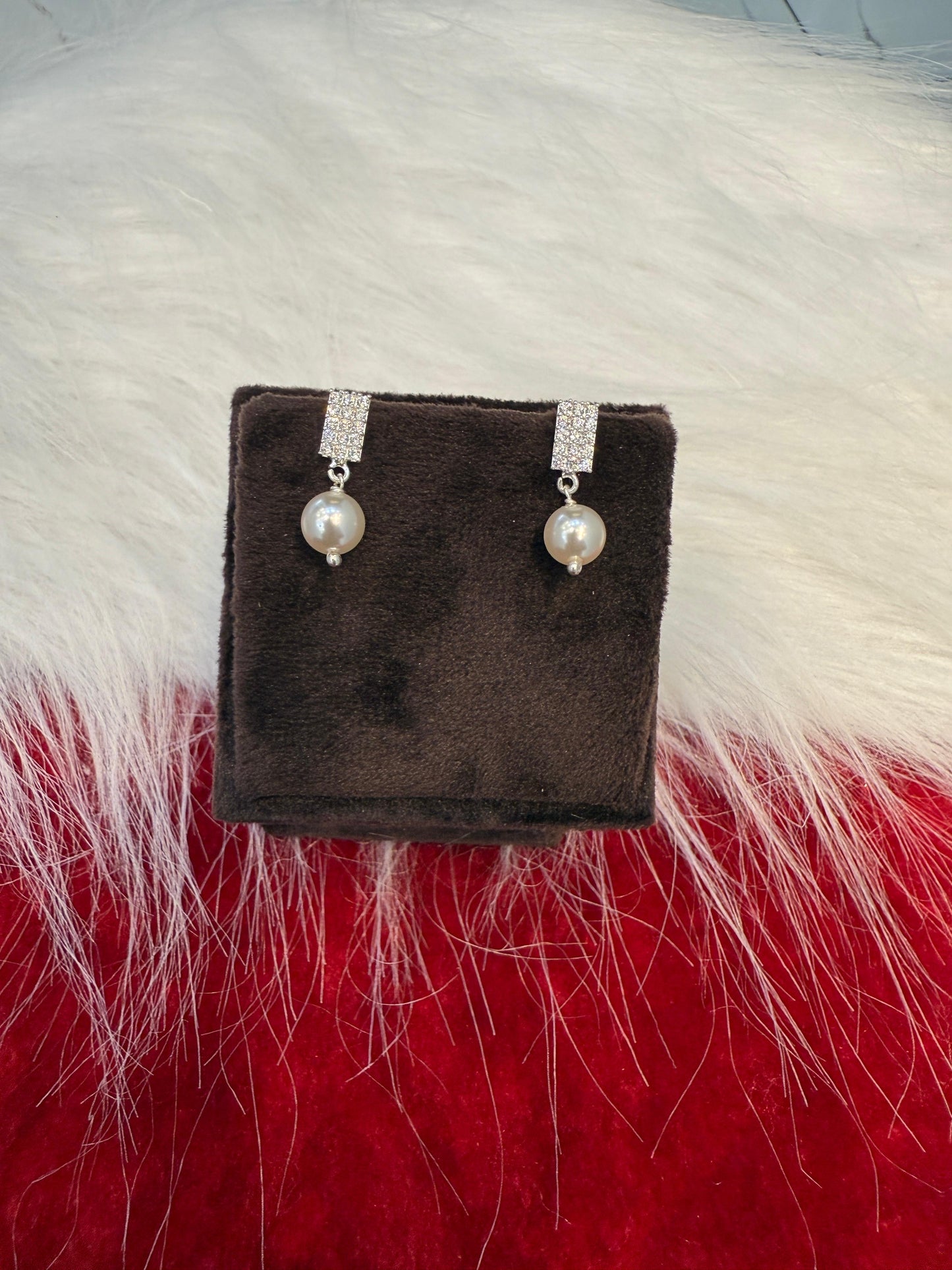 Aavika Zevar Sterling Silver Pearl Stud Earrings for Women & Girls | Elegant Teardrop Design