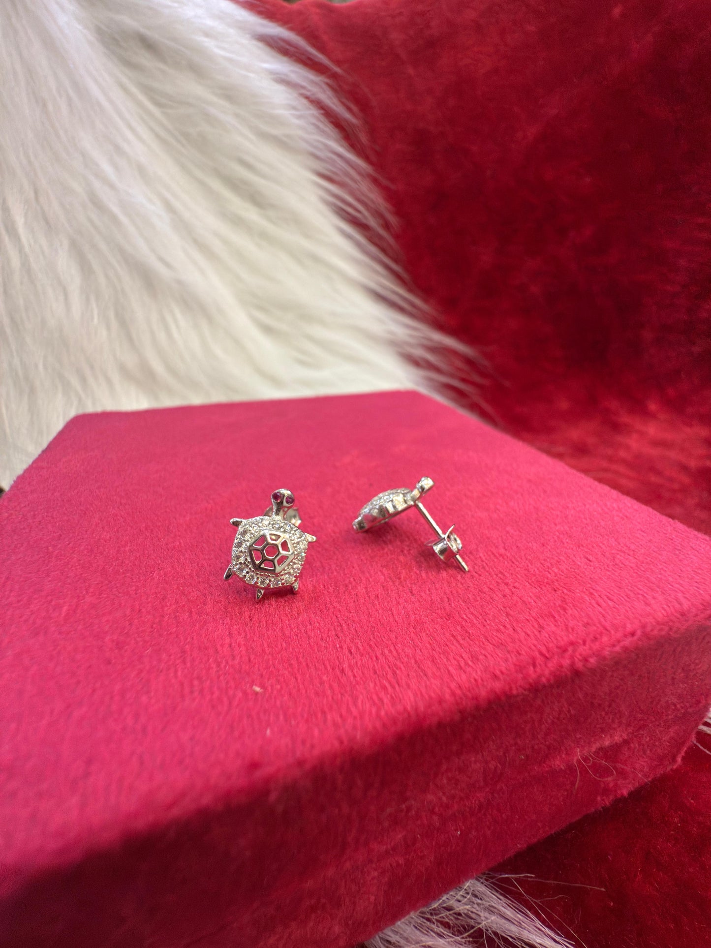 Turtle-Shaped Italian 925 Silver Tops Earrings