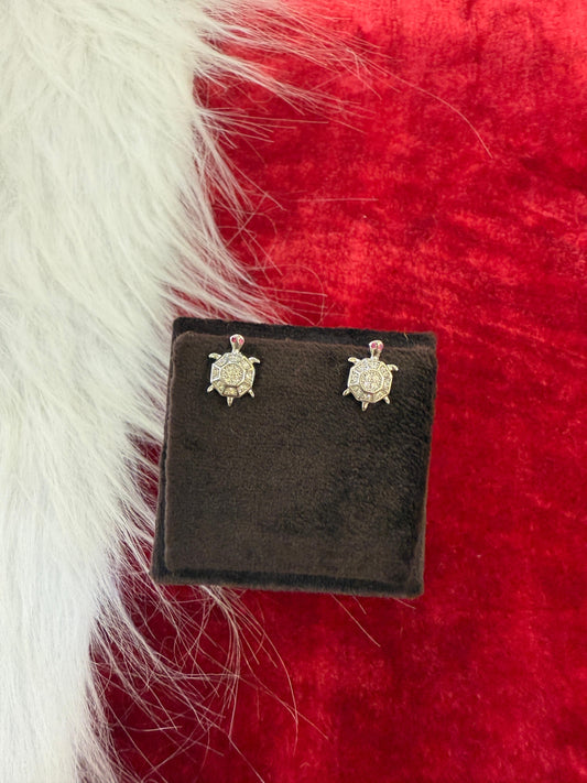 Turtle Shaped Italian 925 Silver Tops Earrings